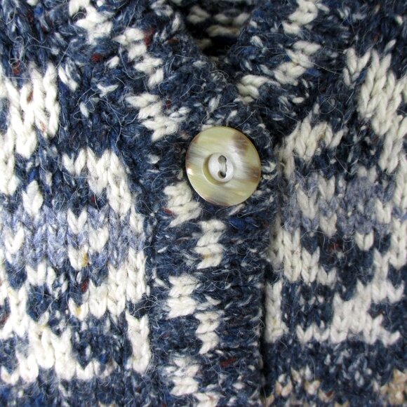 St John's Bay Knit Sweater Vest Blue Size M Vintage Wool Blend Preppy Chunky - Picture 3 of 5